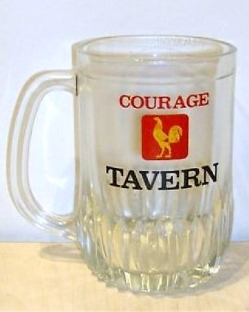 beer glass from the Courage brewery in England with the inscription 'Courage Tavern'