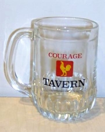 beer glass from the Courage brewery in England with the inscription 'Courage Tavern'