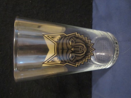 beer glass from the Wolf Pack brewery in England with the inscription 'Wolfpack'