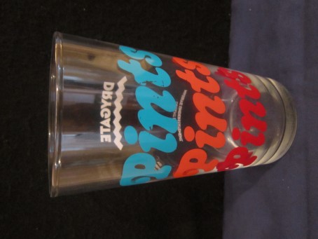 beer glass from the Drygate brewery in Scotland with the inscription 'Pints, Pints, Pints'
