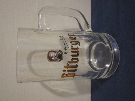 beer glass from the Bitburger brewery in Germany with the inscription 'Bitburger '