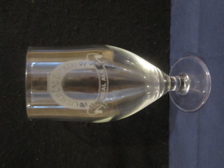 beer glass from the Church End brewery in England with the inscription 'Church End Brewery Real Ale'