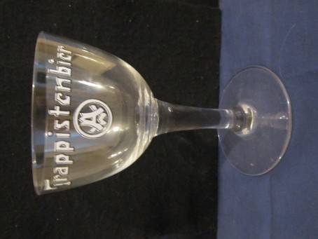 beer glass from the Westmalle brewery in Belgium with the inscription 'Trappistenbier'