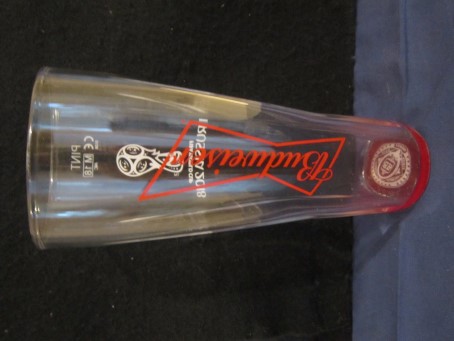 beer glass from the Anheuser Busch brewery in U.S.A. with the inscription 'Budweiser'