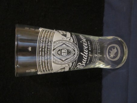 beer glass from the Anheuser Busch brewery in U.S.A. with the inscription 'Budweiser King Of Beers'