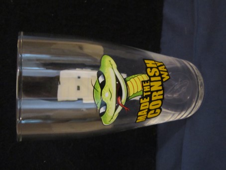 beer glass from the Healey's brewery in England with the inscription 'Made The Cornish Way'