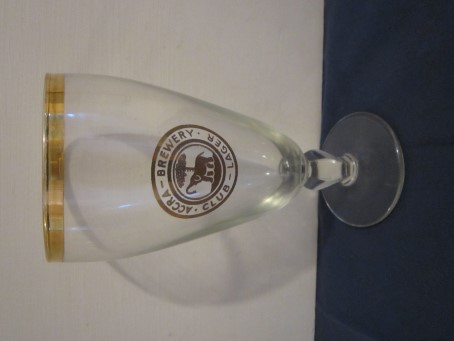 beer glass from the Accra  brewery in Ghana with the inscription 'Accra Brewery Club Lager'