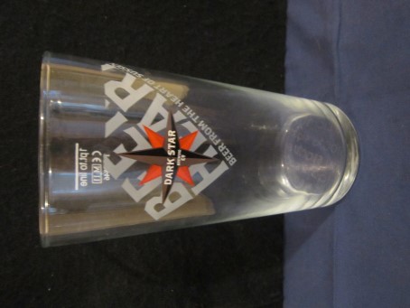 beer glass from the Dark Star Brewing Co brewery in England with the inscription 'Dark Star Brewing Co Beer From The Heart Of Sussex'