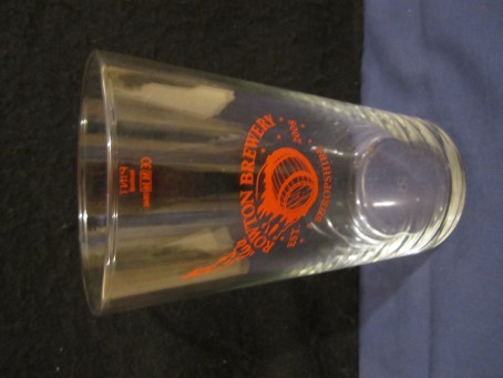 beer glass from the Rowton  brewery in England with the inscription 'Rowton Brewery Shropshire EST 2008'