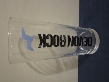 beer glass from the Bays Brewery brewery in England with the inscription 'Devonrock '
