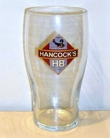 beer glass from the SA Brain brewery in Wales with the inscription 'Handcock's HB'