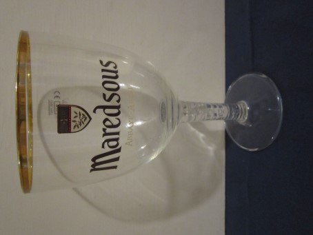 beer glass from the Duvel Moortgat brewery in Belgium with the inscription 'Maredsous Abbaye - Abdij'