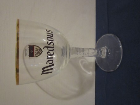 beer glass from the Duvel Moortgat brewery in Belgium with the inscription 'Maredsous Abbaye - Abdij'