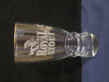 beer glass from the Carlsberg brewery in Denmark with the inscription 'Danish Royal Stout'