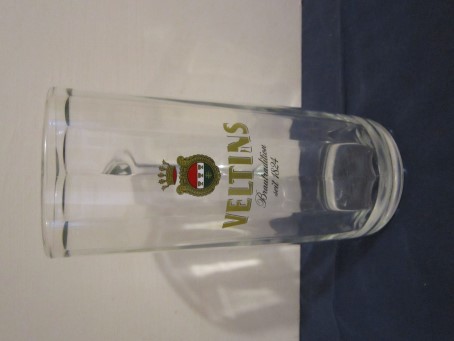 beer glass from the Veltins  brewery in Germany with the inscription 'Veltins Brautradition Seit 1824'