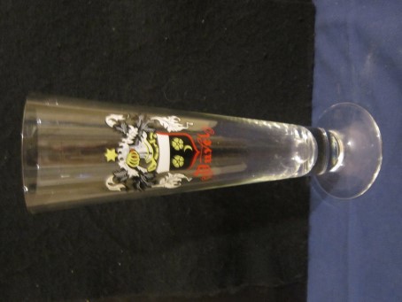 beer glass from the Duvel Moortgat brewery in Belgium with the inscription 'Duvel'