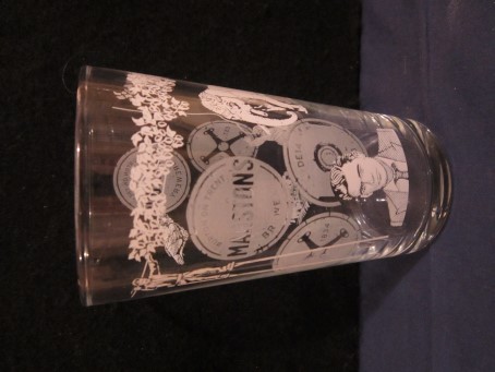 beer glass from the Marston's brewery in England with the inscription 'Marstons Brewery Burton On Trent'