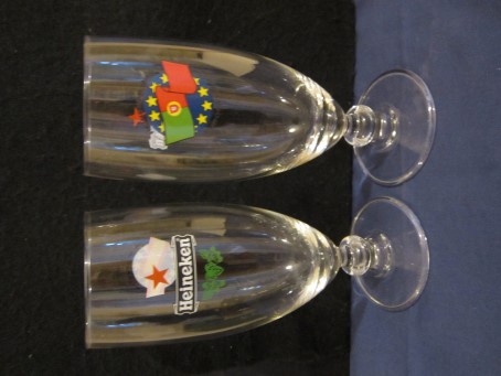 beer glass from the Heineken brewery in Netherlands with the inscription 'Heineken'