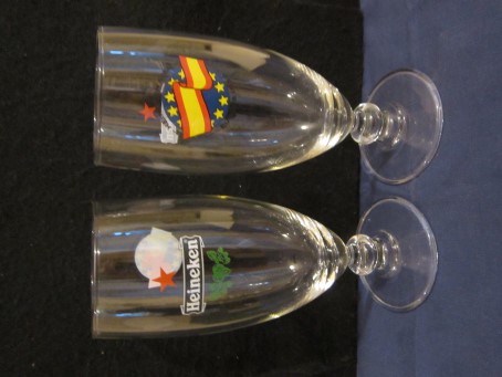 beer glass from the Heineken brewery in Netherlands with the inscription 'Heineken'