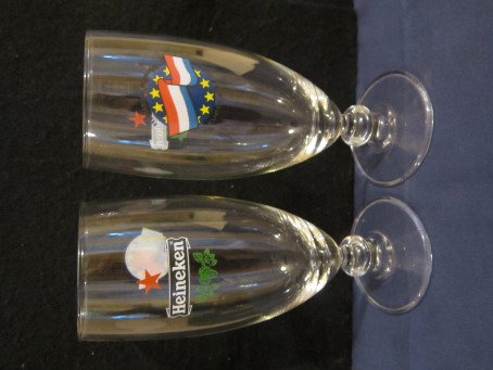 beer glass from the Heineken brewery in Netherlands with the inscription 'Heineken'