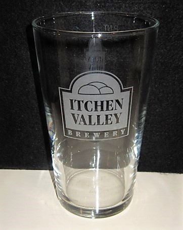 beer glass from the Itchen Valley  brewery in England with the inscription 'Itchen Valley Brewery'
