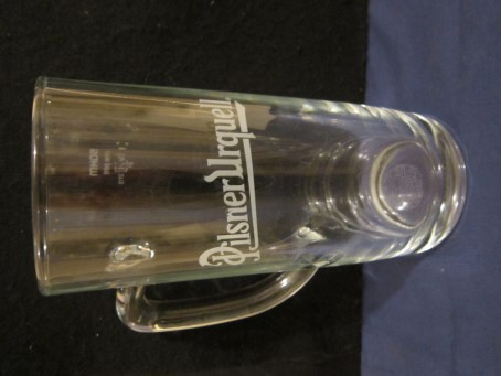 beer glass from the Pilsner Urquell brewery in Czech Republic with the inscription 'Pilsner Urquell'