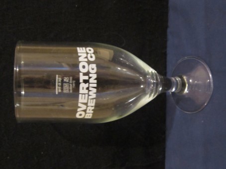 beer glass from the Overtone Brewing Co brewery in Scotland with the inscription 'Overtone Brewing Co'