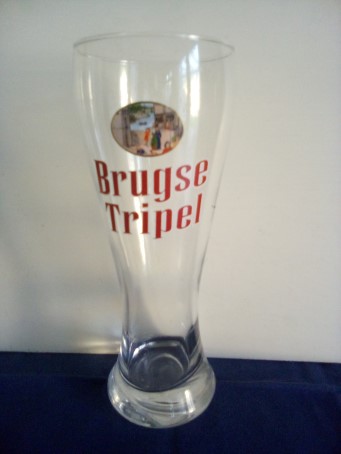 beer glass from the Palm brewery in Belgium with the inscription 'Brugse Tripel'