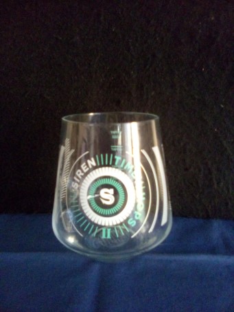 beer glass from the Siren brewery in England with the inscription 'S Siren Time Hops 11 A Celebration Of Inspirational Hops '