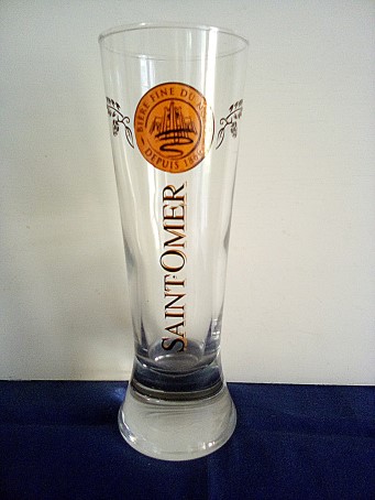 beer glass from the Saint-Omer brewery in France with the inscription 'Saint Omer Biere Fine Du Nord Depuis 1866'