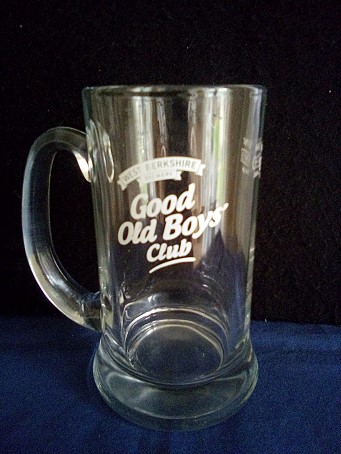 beer glass from the The West Berkshire Brewery brewery in England with the inscription 'West Berkshire Brewery Good Old Boy's Club'