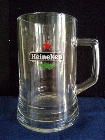 beer glass from the Heineken brewery in Netherlands with the inscription 'Heineken'
