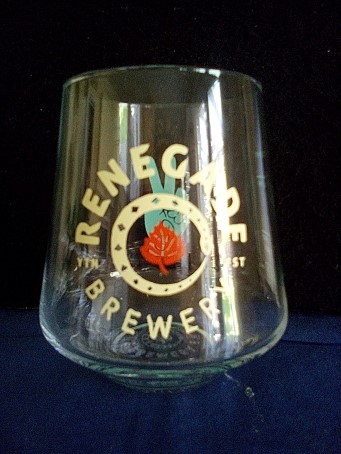 beer glass from the The West Berkshire Brewery brewery in England with the inscription 'Renegade Brewery'