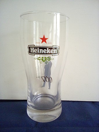 beer glass from the Heineken brewery in Netherlands with the inscription 'Heineken'