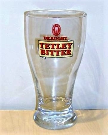 beer glass from the Tetley's brewery in England with the inscription 'Draught Tetley Bitter'