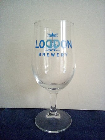 beer glass from the Loddon  brewery in England with the inscription 'Loddon Brewery Since 2002'