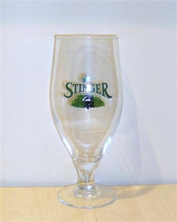 beer glass from the Hall & Woodhouse brewery in England with the inscription 'Stinger'