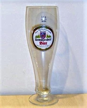 beer glass from the Lenzkircher Hof brewery in Germany with the inscription 'Vom Hachschwarzwald Das Gute Seit 1846 Lenzkircher'
