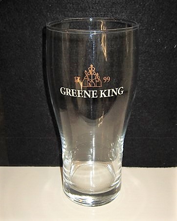 beer glass from the Greene King brewery in England with the inscription '1799 Greene King'