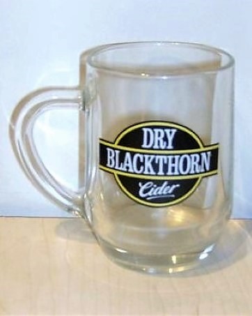 beer glass from the Matthew Clark  brewery in England with the inscription 'Dry Blackthorn Cider'