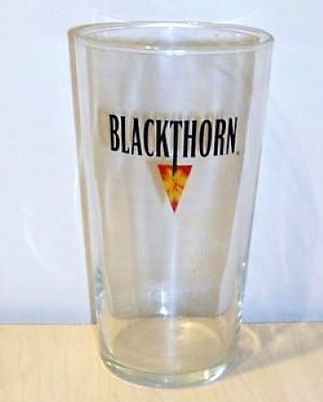 beer glass from the Matthew Clark  brewery in England with the inscription 'Blackthorn'