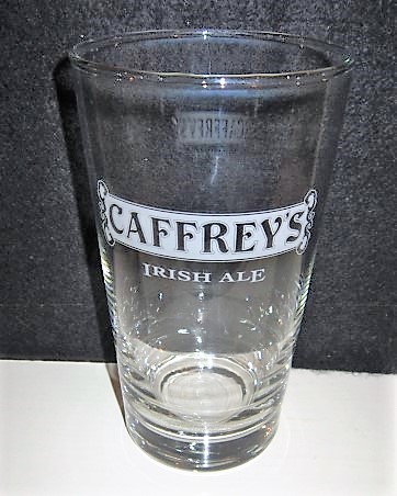 beer glass from the Caffrey's brewery in Northern Ireland with the inscription 'Caffrey's Irish Ale'