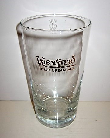 beer glass from the Greene King brewery in England with the inscription 'Wexford Irish Cream Ale'