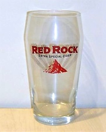 beer glass from the Red Rock  brewery in England with the inscription 'Red Rock Extra Special Cider'