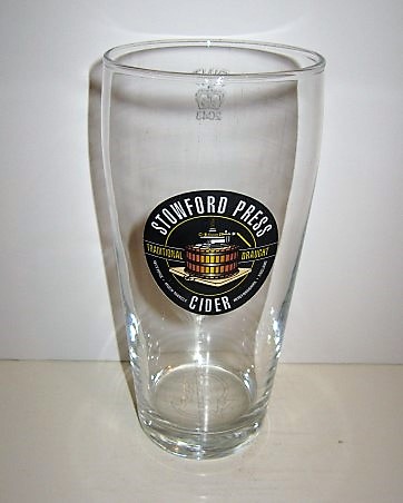 beer glass from the Westons Cider brewery in England with the inscription 'Stowford Press Cider'