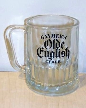 beer glass from the Matthew Clark  brewery in England with the inscription 'Gaymer's Old English Cyder'