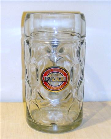 beer glass from the Faxe  brewery in Denmark with the inscription 'Faxe Bryggeri Faxe Premium'