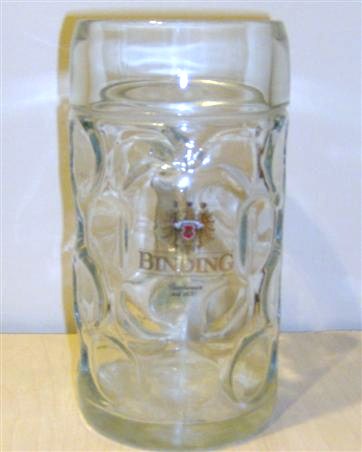 beer glass from the Binding brewery in Germany with the inscription 'Binding Bierbrauer Seit 1870'