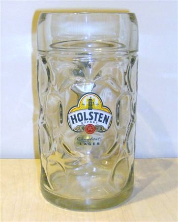 beer glass from the Holsten brewery in Germany with the inscription 'Holsten Export Qualitat Lager'