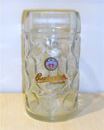 beer glass from the Budweiser Budvar brewery in Czech Republic with the inscription 'Budweiser Budvar'